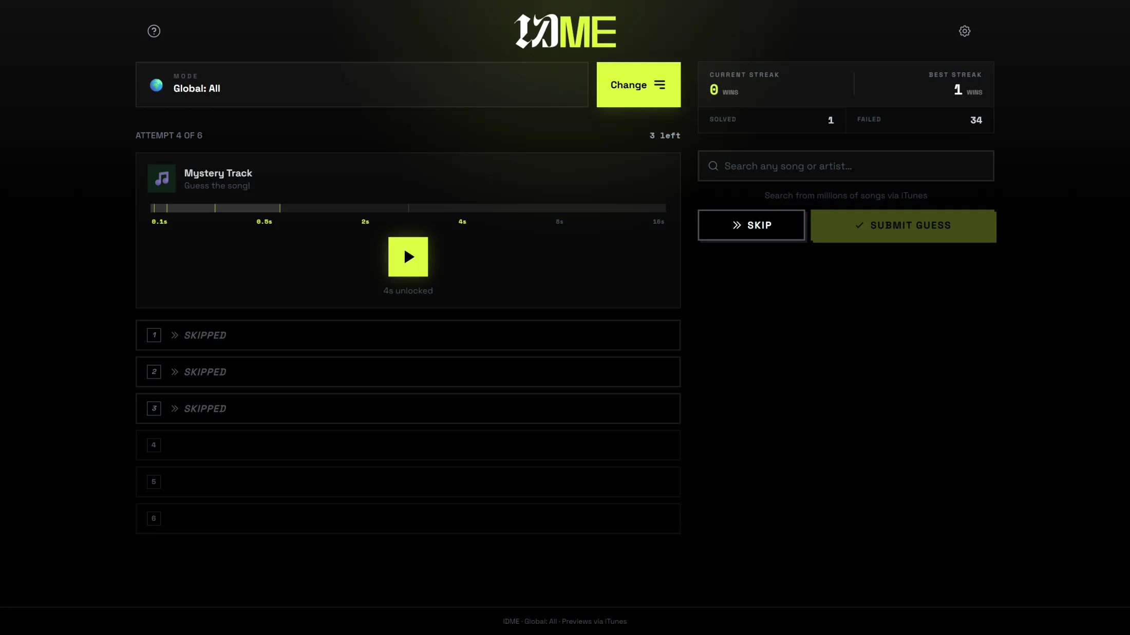 Desktop view of the IDME interface